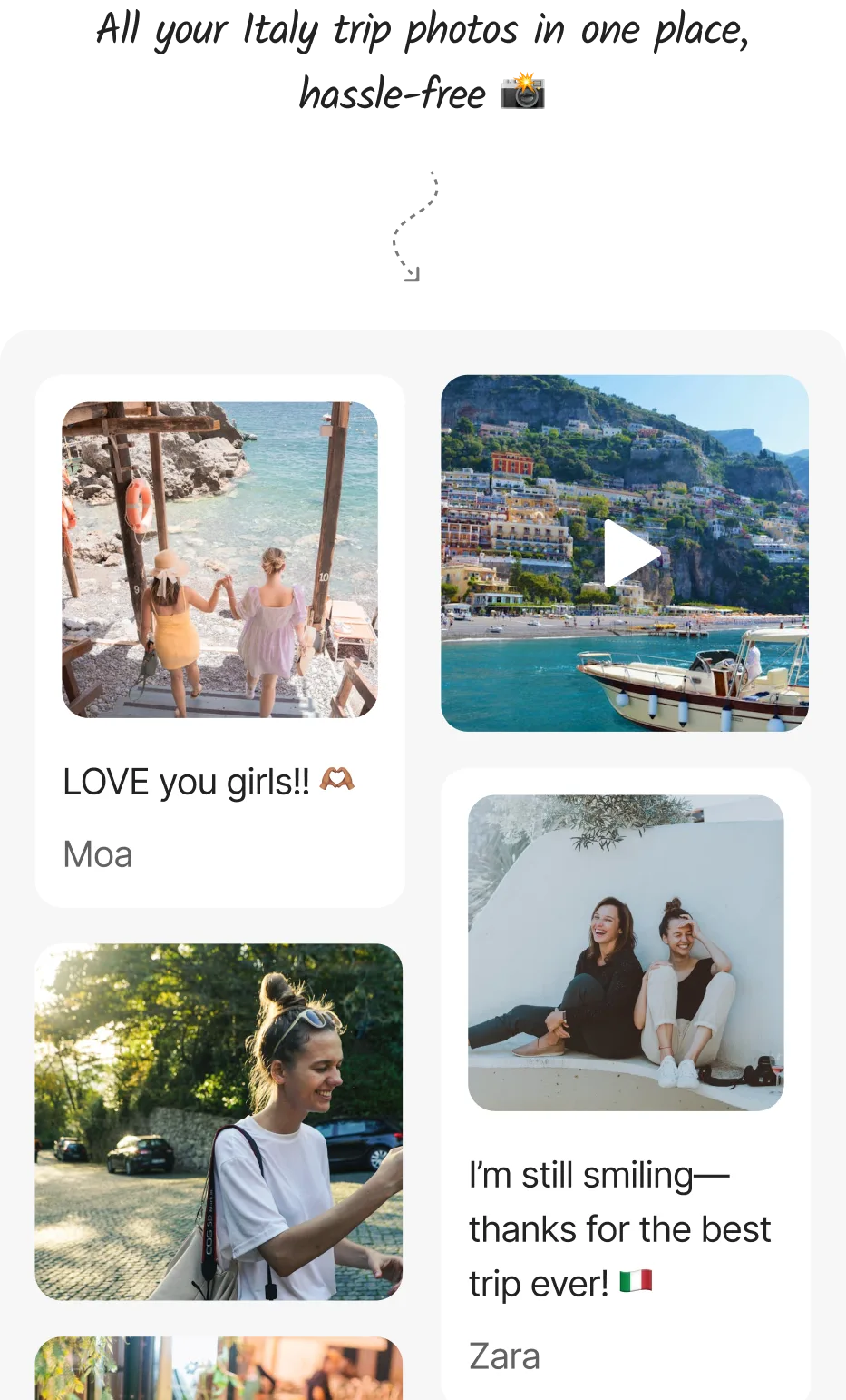 Group photo sharing in one shared album