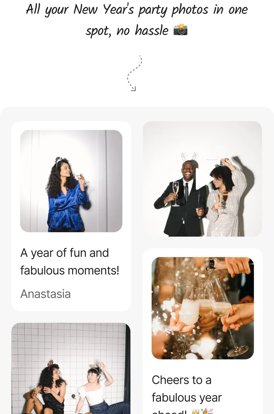 Party photo sharing with one QR code