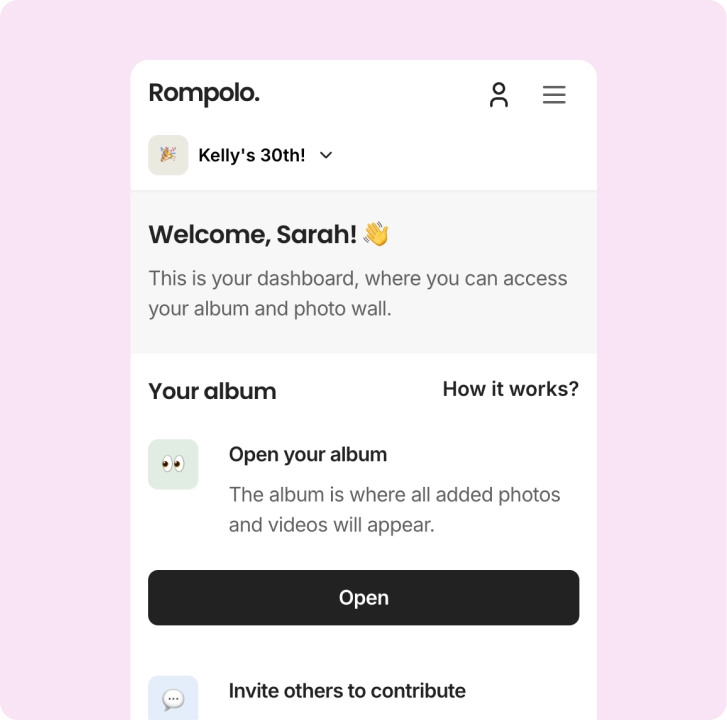 Create your event album