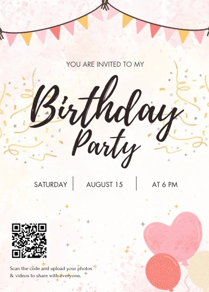 Place these QR codes at your celebration venue, in your invitations, or even in thank-you cards to offer a seamless way for your guests to contribute their captured memories.